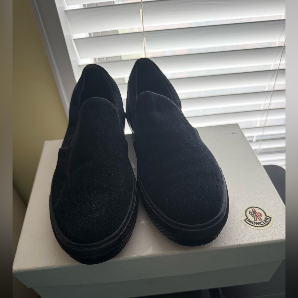 MONCLER Meredith Blue Suede Leather Loafer Slip-on Sneakers EU40/ size10 - Picture 4 of 11